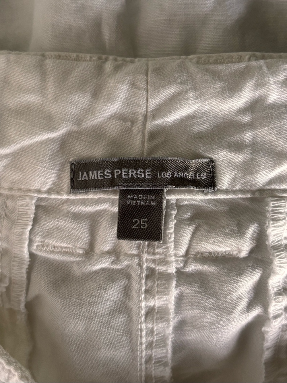 James Perse Drop Waist White Cotton Bermuda Shorts - Picture 3 of 15